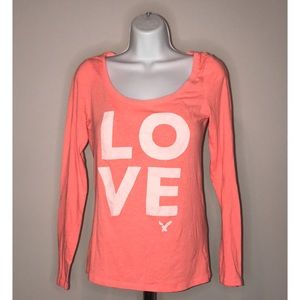 AMERICAN EAGLE OUTFITTERS PINK SMALL LONG SLEEVE